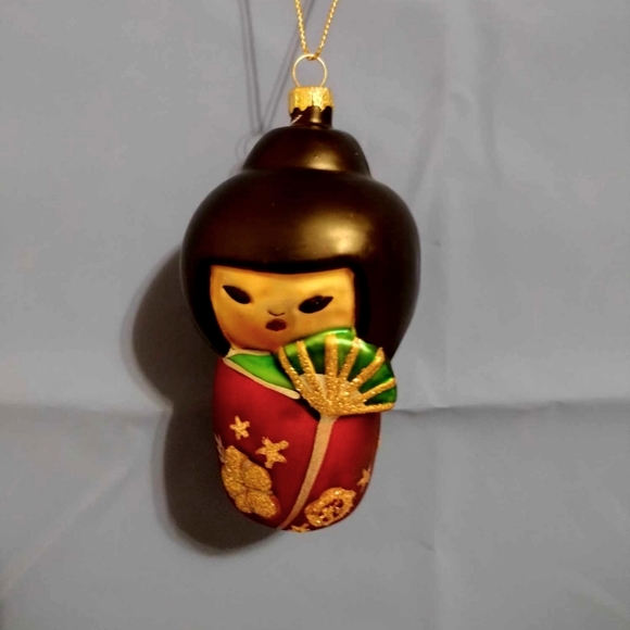 Hand Painted Kokeshi Doll Ornament - Picture 3 of 4